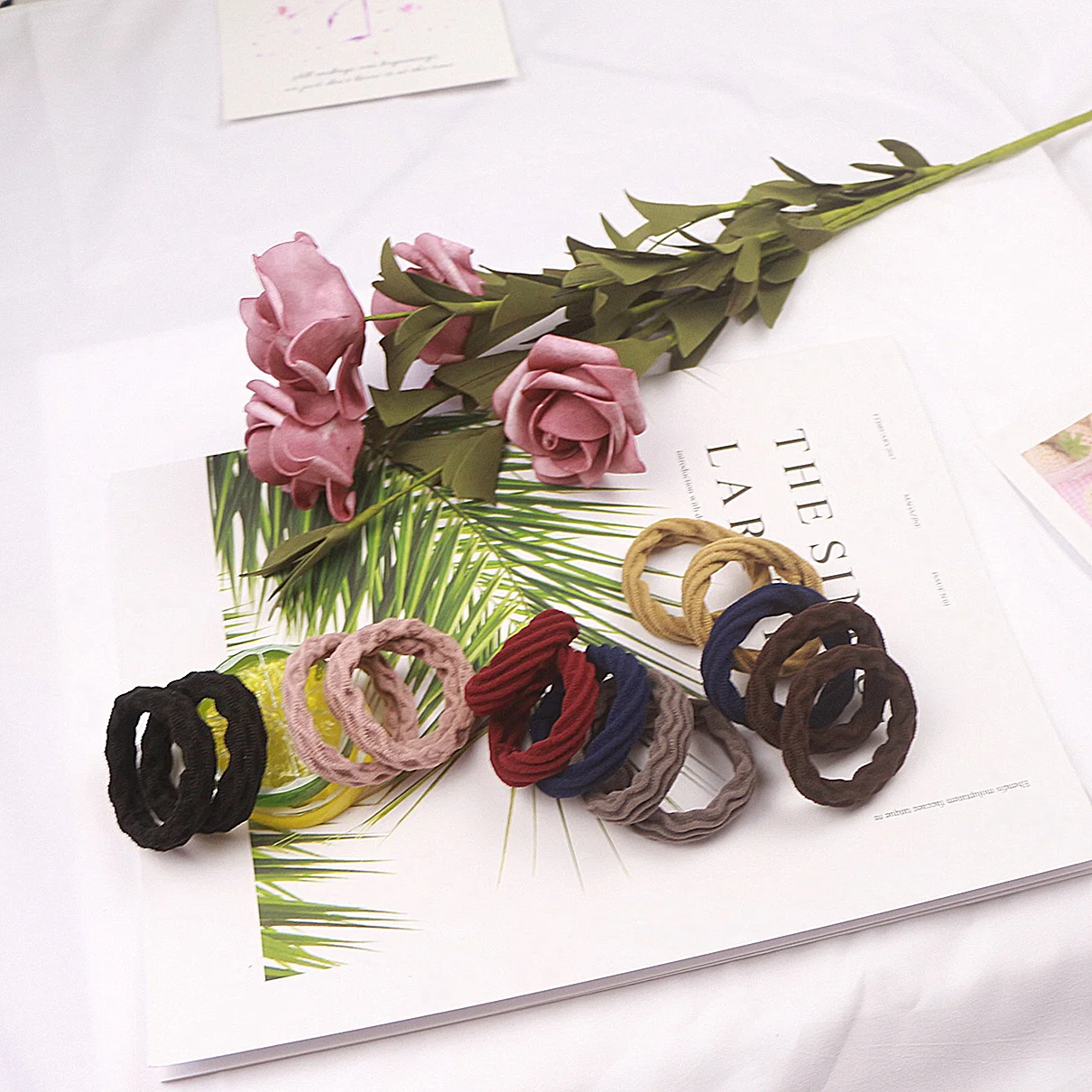 

2PCS Elastic Hair Band Colorful Geometric Patterns Hair Ties Girl Scrunchy Rubber Bands Hair Accessories fashion Headdress