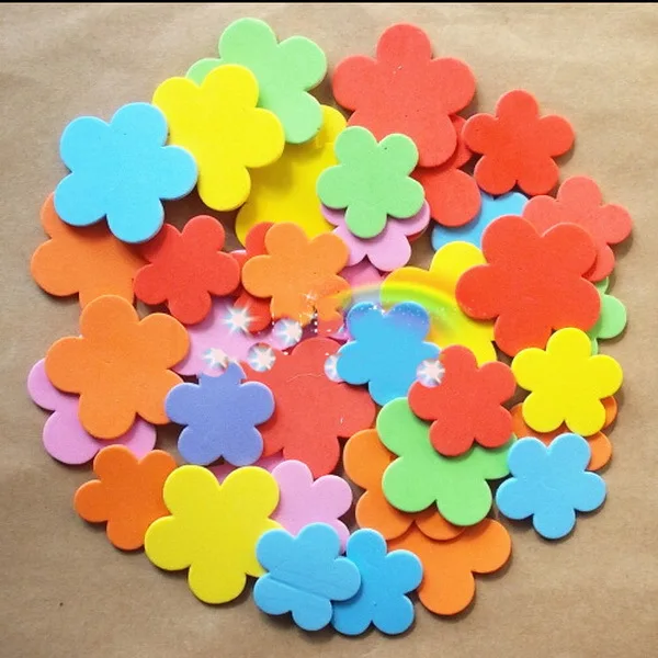 50pcs flower eva sticker for kids diy craftwork scrapbook eva foam