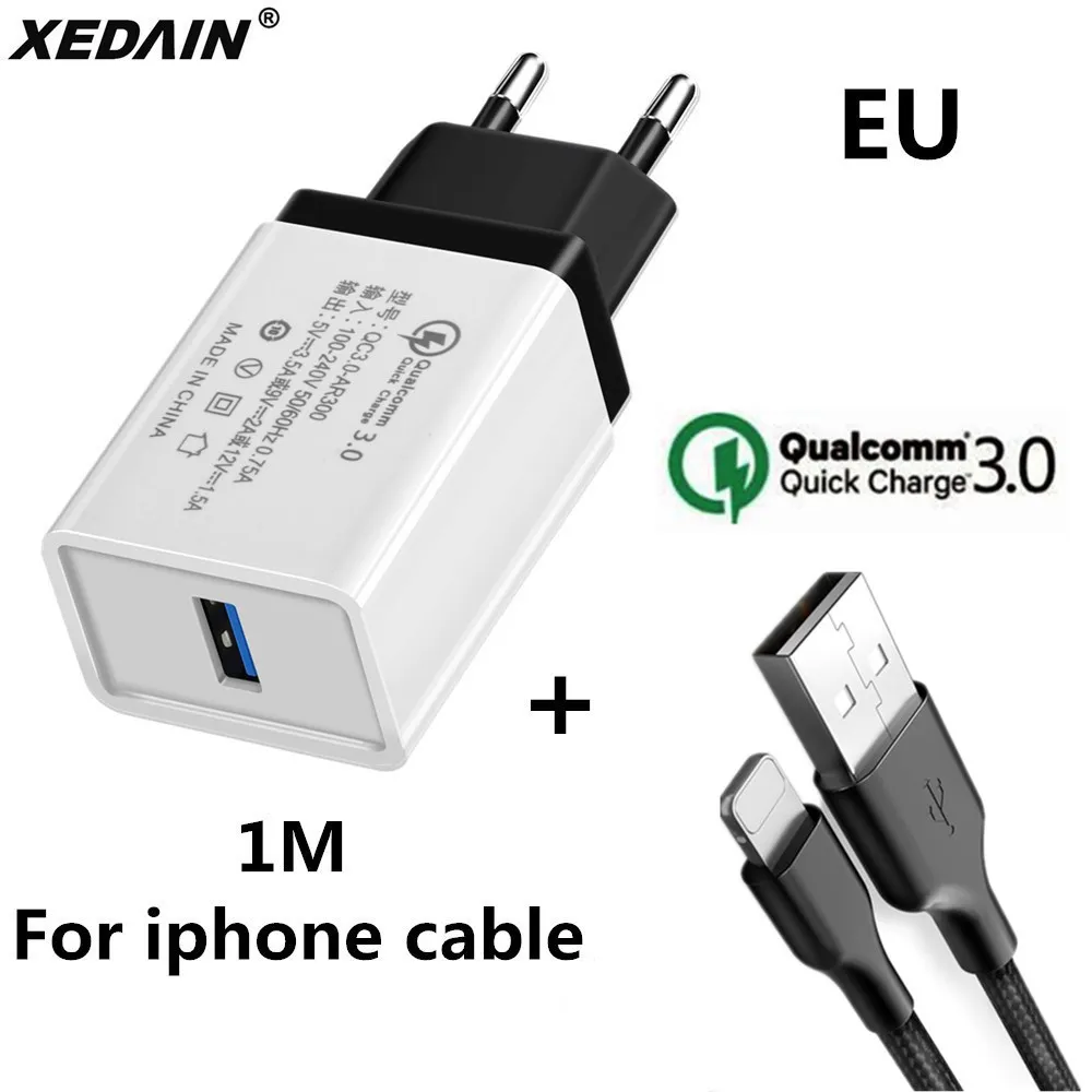 سريع تهمة 3.0 شاحن 5 V 3.5A الاتحاد الأوروبي/لنا USB للهاتف المحمول كابل الشاحن QC3.0 شاحن شحن سريع لل X فون زائد 5 6 7 8 ipda