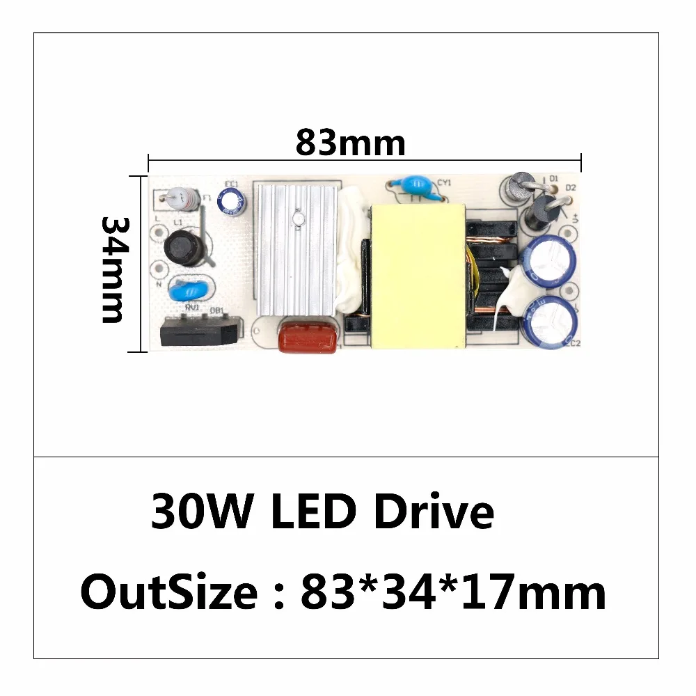 Светодиодный драйвер 20 Вт 30 Вт 50 Вт Высокая мощность фактор Питания постоянный ток автоматический контроль напряжения Трансформаторы освещения