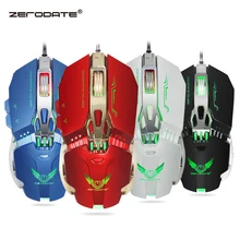 ZERODATE проводной Мышь игровой Мышь с светодиодный свет 3200 Точек на дюйм регулируемый Вес Мышь геймер программирования 8 кнопок для портативных ПК mou
