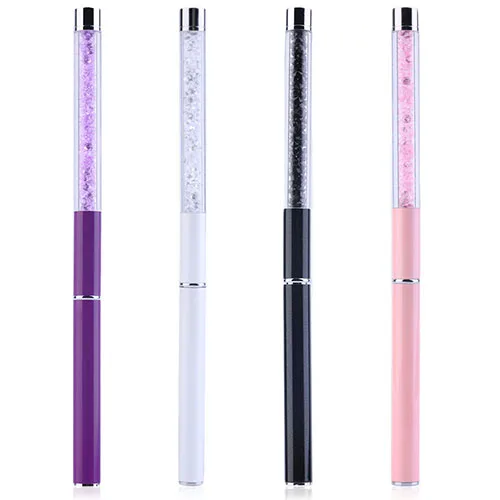 

1pc Rhinestone Handle Manicure Brush Pen Painting Nail Art Gel Brush Drawing Tool Length 16.6cm