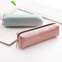 PU Leather pencil case Pink estuche escolar Kawai trousse scolaire stylo pencilcase pen case papelaria pencil