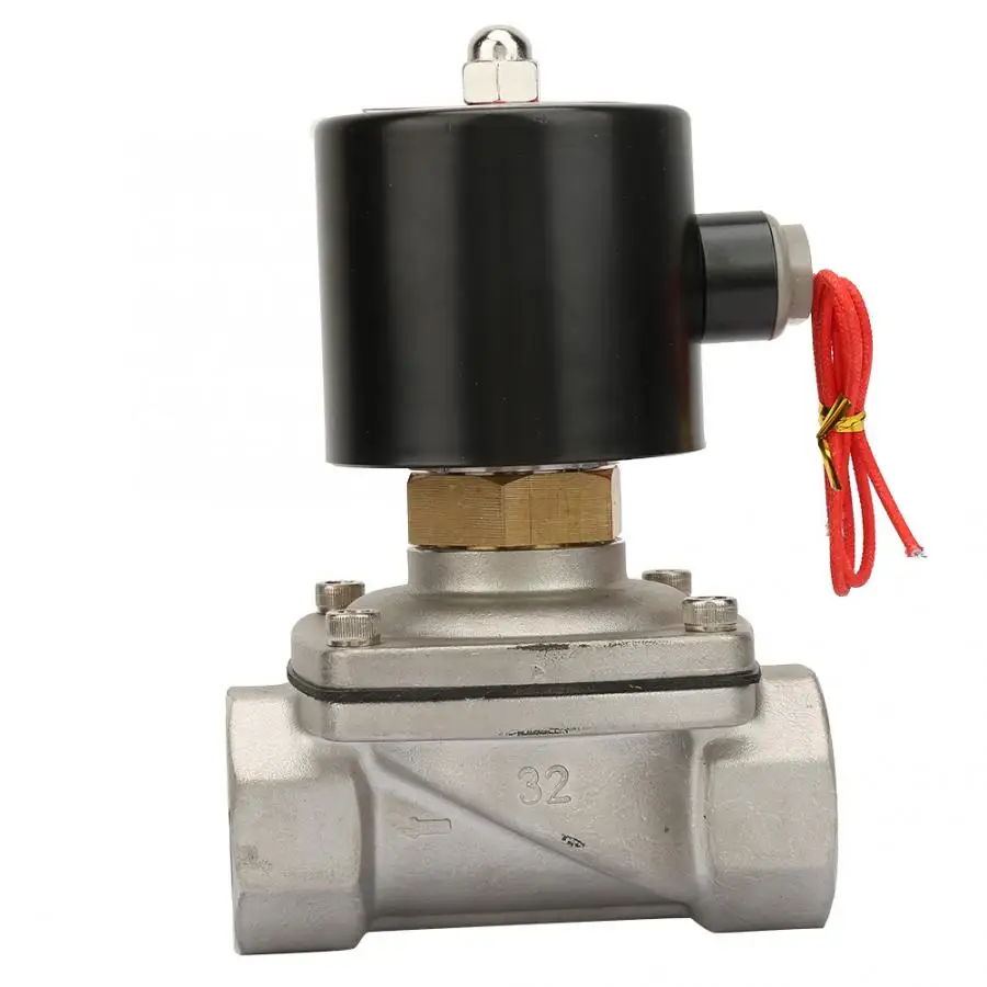 Запорный клапан электрический магнитный клапан 2S350-35 G1-1/" Нормально открытый Электрический электромагнитный клапан из нержавеющей стали для воды воздуха