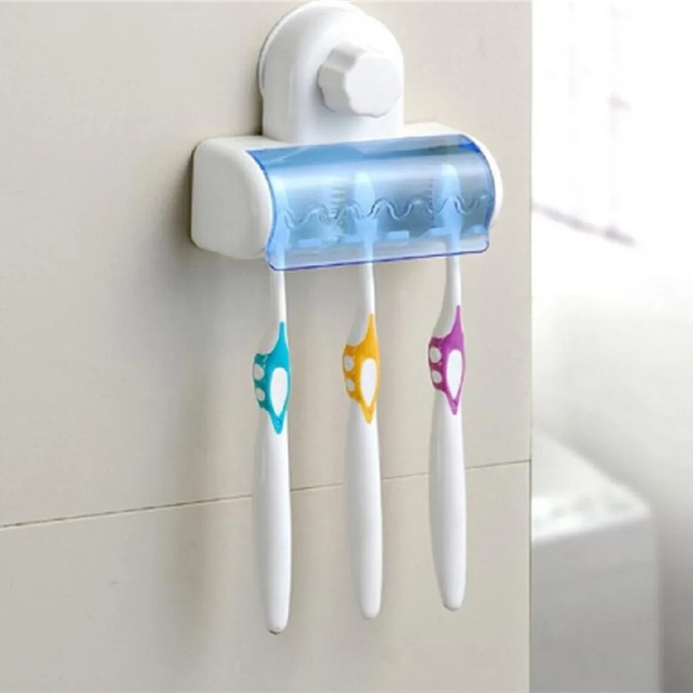 

5 Racks Dust-proof Toothbrush Holder for the Bathroom Kitchen Family Holder For Toothbrushs Suction Holder Wall Stand Hook