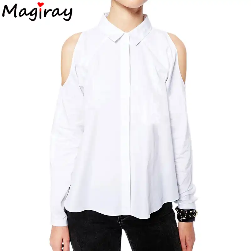 camisa blanca hombros descubiertos