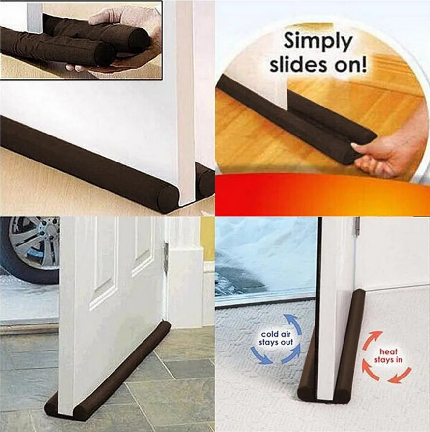 

1Pcs New Hot 2018 Guard Stopper Twin Door Decor Protector Doorstop Draft Dodger Energy Saving Home