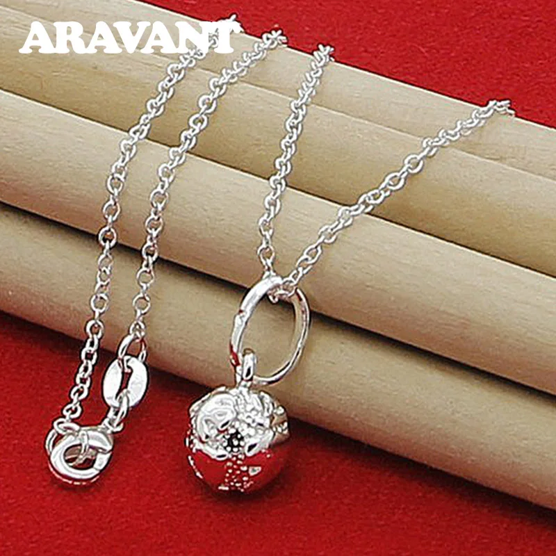 

925 Silver Balls Necklace&Pendants For Women Fashion Wedding Jewelry Gift