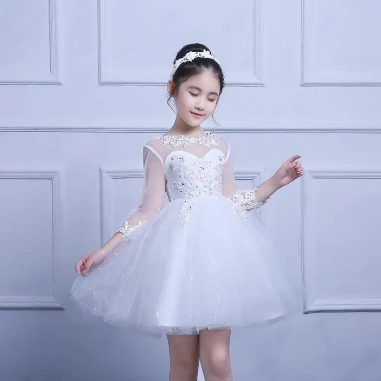 

Lace Beading Flower Girl Dresses Kids Evening Gowns For Wedding First Communion Dresses vestido Custom Any Size