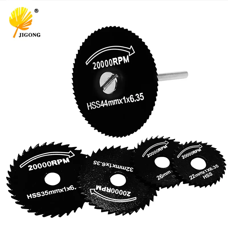 

HSS High-speed-steel Circular Wood Cutting Cutoff Saw Blade Wheel Discs Mandrel for Dremel Rotary Power Toolsw 1Mandrel 5PCS