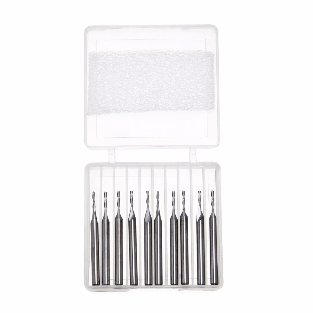 10pcs 1//8 2 Flutes CNC End Mill Engraving Drill Bit Flat Nose Equipment Tool