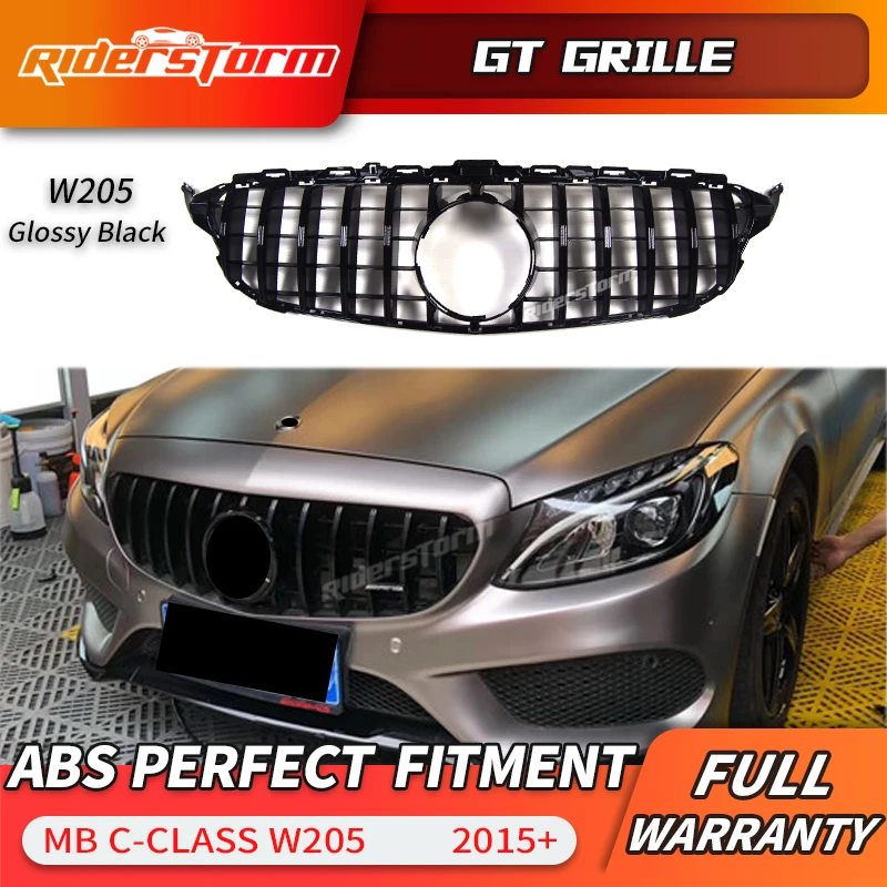 12 для класса C w205 GT решетка Передняя Мерседес Бенц C180 C200 C250 C300 передняя гриль