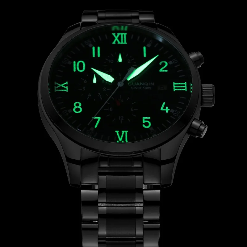 GUANQIN Mechanical Watch Men Black Luxury Brand Watch Sport Waterproof Luminou Automatic Watch 2017 Chinese Wrist Watch (9)
