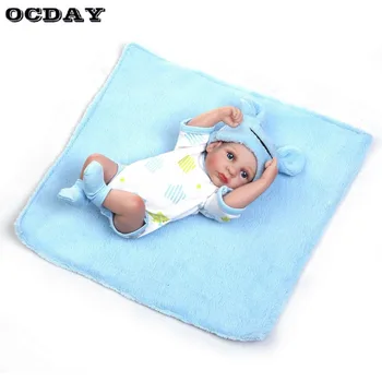 

OCDAY 10 Inch Full Body Silicone Reborn Baby Dolls Alive Lifelike Open Eyes Dolls Realistic Bebe Reborn Babies Boy Toys for Kids