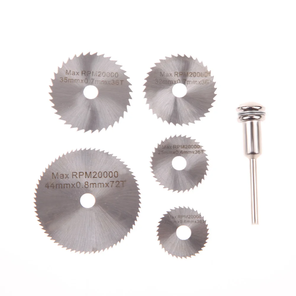 6pc Mini Diamond Cutting Disc Set 3.17mm Shank Mandrels Dremel Rotary Drill Tool