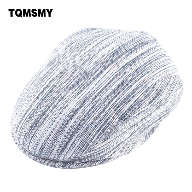 

TQMSMY Summer British Style Classic Man Stripe Berets Caps Casual Adjustable Peaked Caps Men Berets Hats Casquette Cap TMC104
