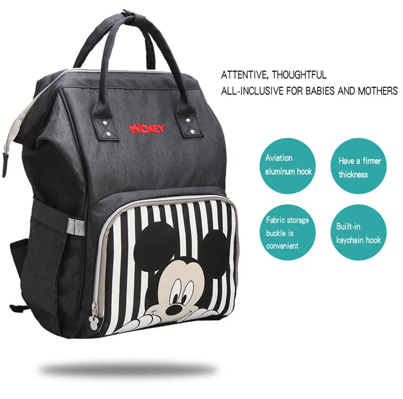 Disney Микки Минни Мумия сумка для подгузников дорожная пеленка сумка Bolsas Maternidade коляска с водоотталкивающим покрытием сумка USB Электрический