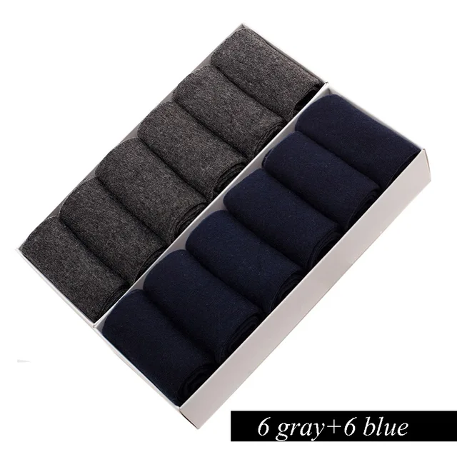 12 Pairs/Lot Plus Size Men's Cotton Socks Business Men Deodorant Crew Socks Breathable Male Solid Color US size(7-11.5) EU 39-48 LS-008