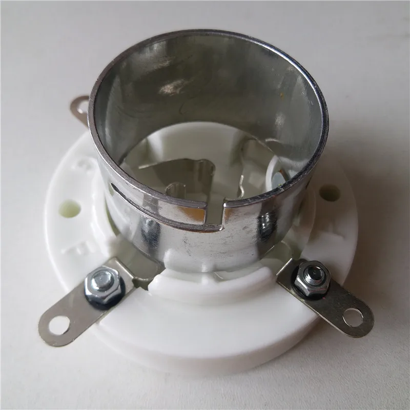 1pcs ceramic tube socket seat GZC4 3B 4 pin seat tube socket silver