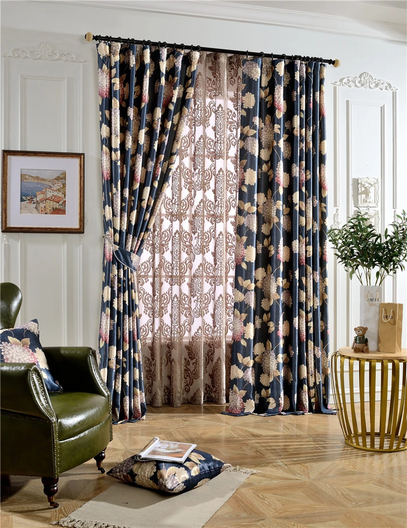 Buy 2017 American style big flower printed window