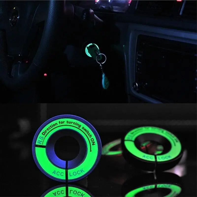 

LED Luminous Car Ignition Key Ring Coil Sticker Switch Cover Car Styling Circle Light key Ring for Ford Chevrolet Toyota Honda