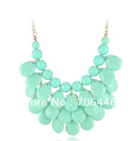 Женское ожерелье с цепочкой трехслойное ручной работы гранеными акриловыми