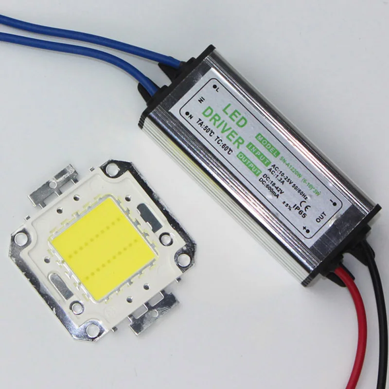 

free shipping 20W High Power LED flood Light COB chip + AC / DC 12V input LED floodlight power supply Led driver