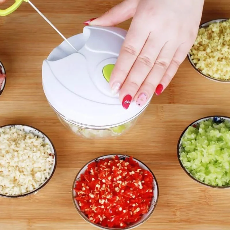 

Kitchen Pulling Food Chopper Household Hand Chopper Manual Rope Food Processor Slicer Salad Maker Vegetable Tools K1175 C