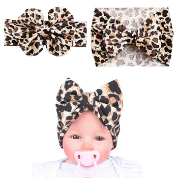 

Leopard Velvet 5" Hair Bow Elastic Headband Classical European Photography DIY Hair Accessories Headwrap