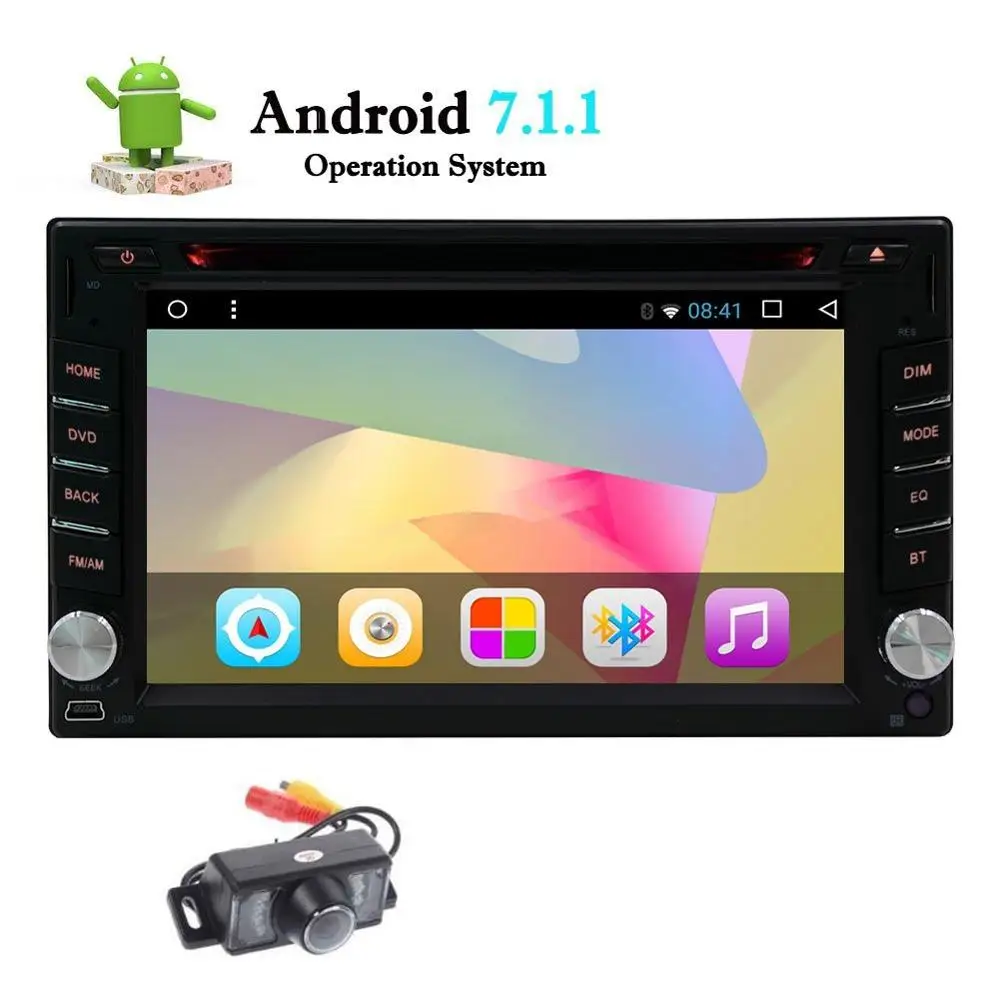 Double 2 Din Android 7.1 in Dash Car Stereo Radio GPS Wifi Bluetooth