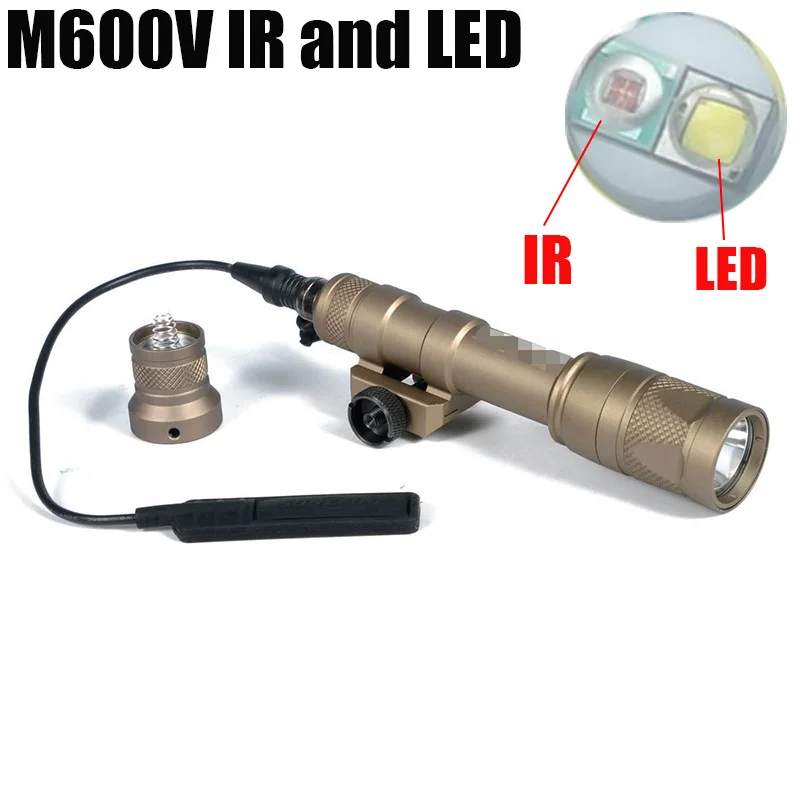 Lâmpada de Caça Arma de Airsoft Arme Tático Olheiro Levou Luz Luzes Lanterna Tiro Rifle Softairô Arma Armas M600v ir Mod. 1265365 11 Luzes de armas