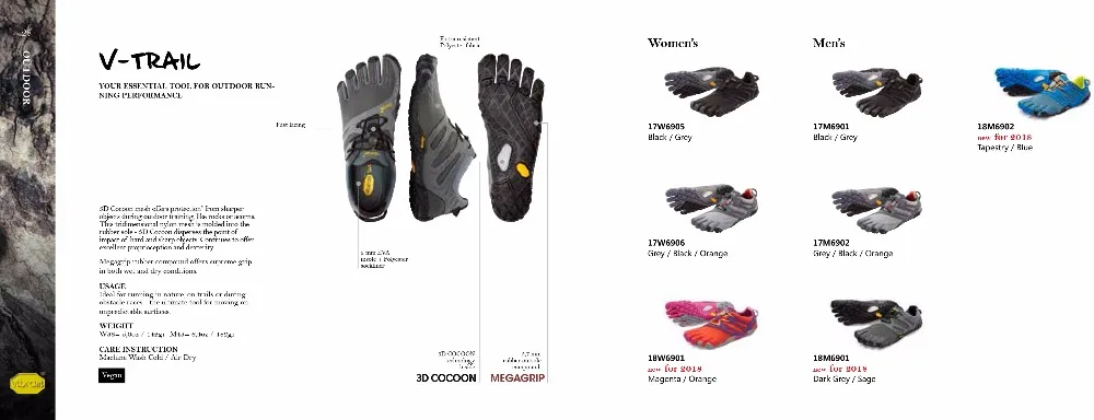 Vibram fivefingers V-TRAIL Лидер продаж дизайн резиновый пять пальцев Открытый нескользящий дышащий светильник вес обуви для мужчин