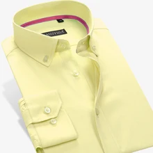 Высококачественная брендовая деловая мужская одежда из чистого хлопка, рубашки с длинными рукавами, нежелезные, тонкие, популярные мужские рубашки с воротником на пуговицах