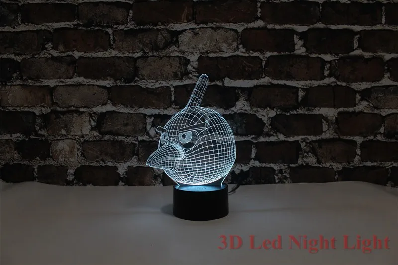 Новое поступление 3D Led Птица Детские ночник 7 цветов изменчива Творческий коробки Птица Детские Nite Lite YJM-2842