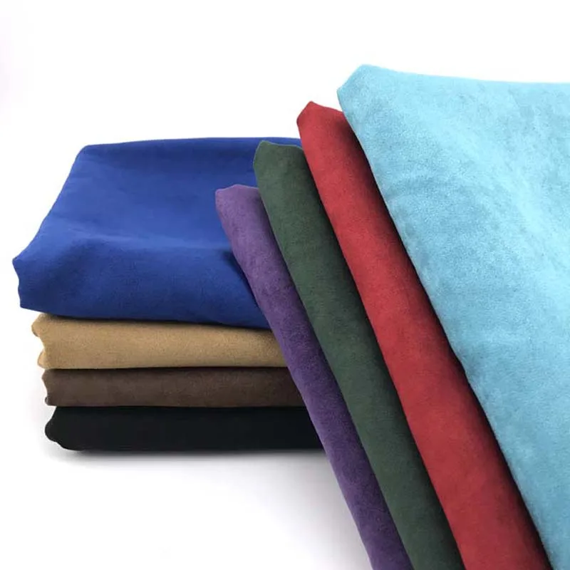 Promotional Top Quality 15 Colors Cheap 100% Polyester Suede Fabric