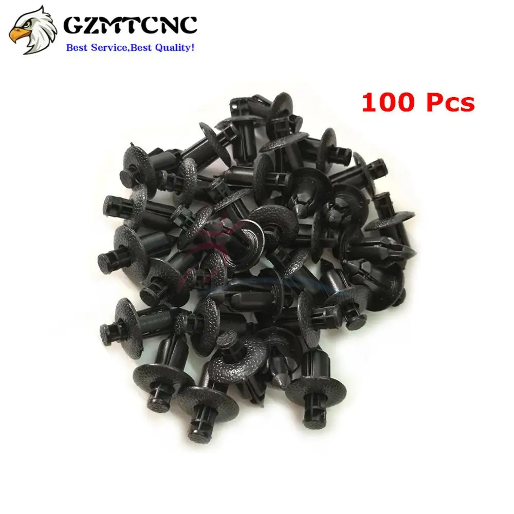 

100x 6mm M6 Plastic Rivet Bike Fairing Trim Panel Fastener Clip Screw for Honda Yamaha Suzuki Kawasaki Ducati Motorbike Auto Car
