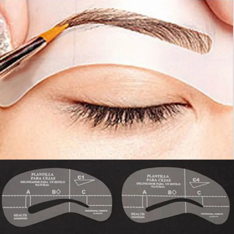 

2016 New Fashion 4pcs/set Grooming Stencil MakeUp Shaping DIY Beauty Eyebrow Template Stencils Make up Tools Accessories