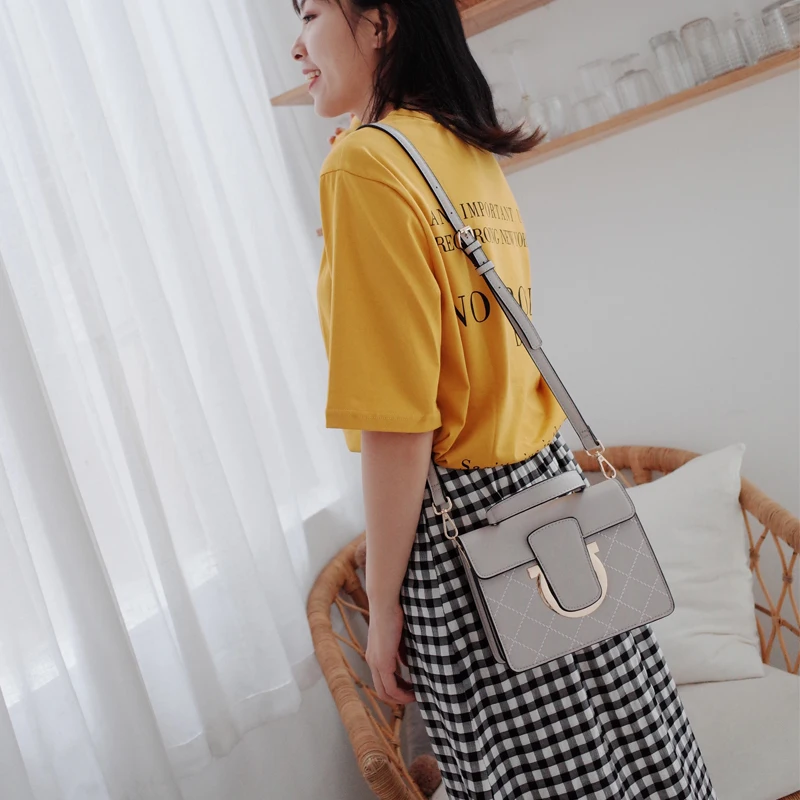 

MICOCAH women tote crossbody Thread pattern handbag tote PU Leather bags 2019 MMSD160