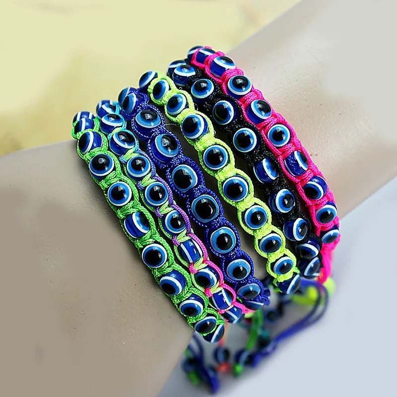 Богемные синие индейки сглаза браслеты и браслеты для женщин детские Стразы регулируемые подвески цепочка ножные браслеты ювелирные изделия в стиле бохо