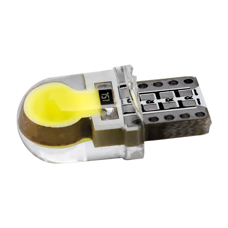 10PCS AutoT10 WY5W W5W LED Bulbs WY5W 168 501 COB Silicone Shell Car Dome Reading Lights Super Bright Wedge Turn Side Lamp 10X
