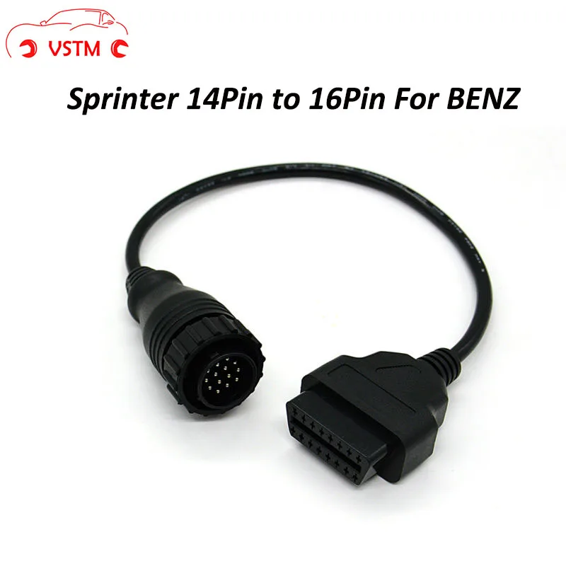 VSTM для Mercedes BENZ Sprinter 14pin к 16pin 14 pin к obdii obd2 obd ii obd 2 16 pin адаптер