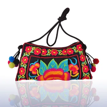 

Fashion National Embroidery Shopping Bags!Hot Bohemian Floral Embroidery Women Shell Shoulder&Crossbody bags Nice Canvas Carrier