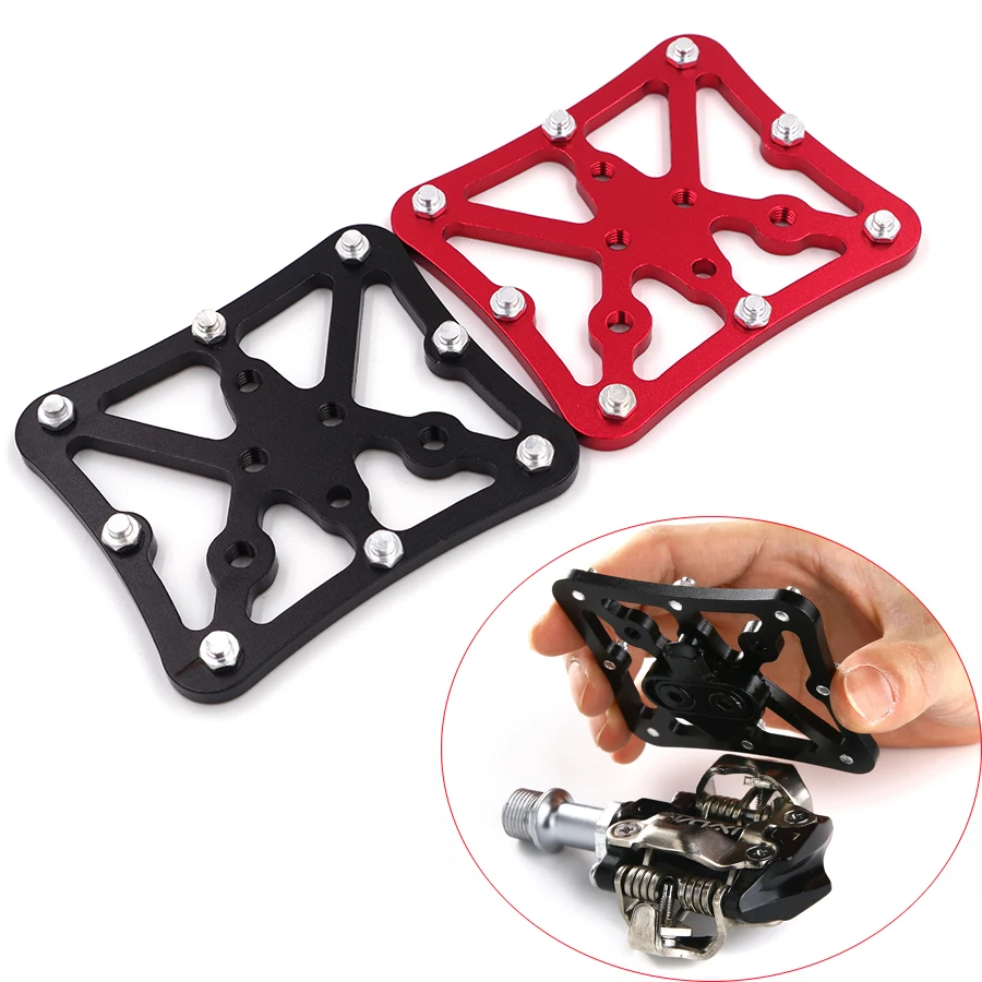 

MTB Bicycle Pedal Cleats Exchange Self-locking Pedal to Flat 75*65mm MTB Bike Clipless Pedal Platform Adapter for LOOK SHIMANO