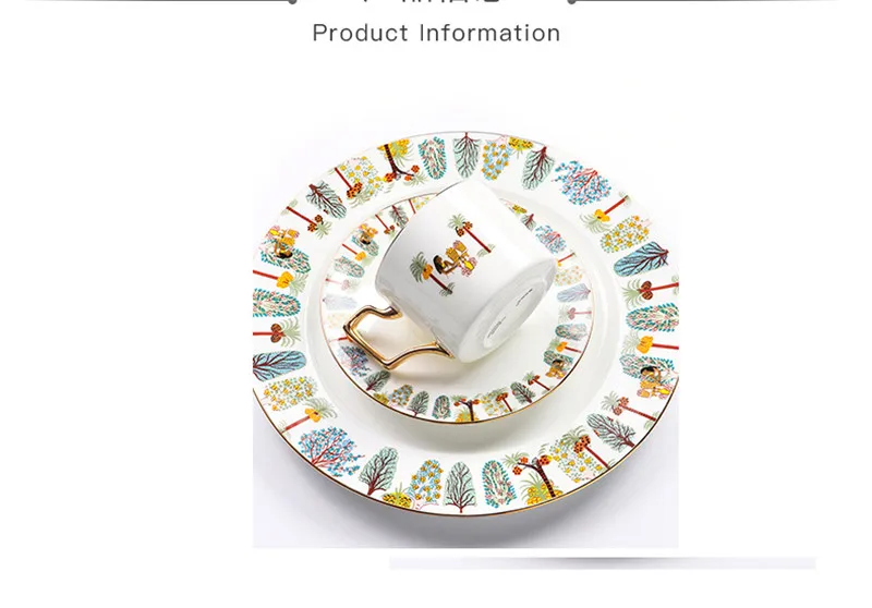 Египетская стенная роспись в Британском музее, дизайнерские керамические обеденные тарелки, модель блюда, кофейная чашка, набор посуды с золотым краем