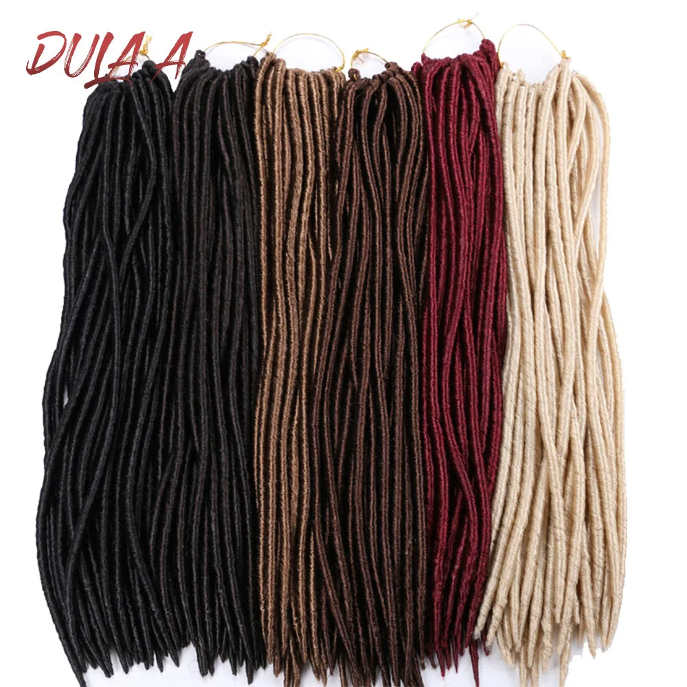 

Synthetic Braiding Hair Extensions Heat Resistant Fiber Straight Dreadlocks Faux Locs Ombre Brown Black Color Crochet Braid Hair