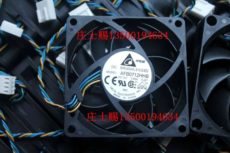 

Вентилятор охлаждения сервера Delta Electronics AFB0712HHB CJ21, 12 В постоянного тока, 0,45 А, 70x70x15 мм