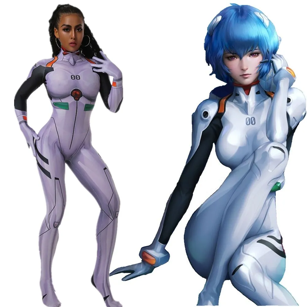 

NEON GENESIS EVANGELION Ayanami Rei Cosplay Costumes 3D Printed Zentai Suit Halloween Catsuit