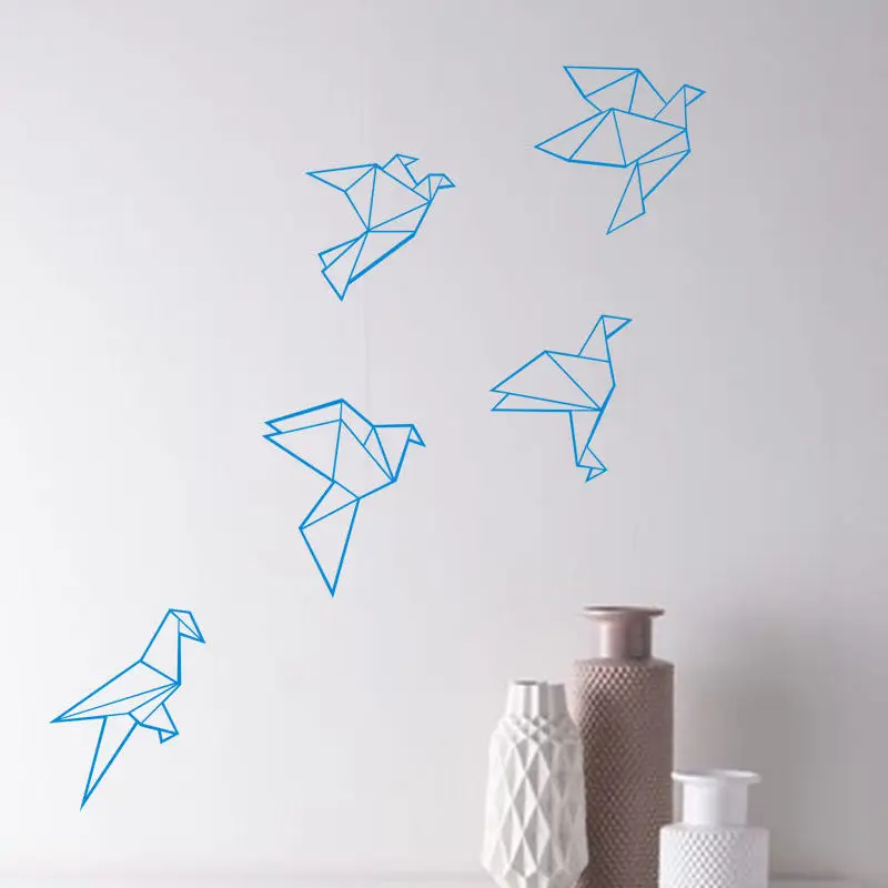 Papercra Geometric Flying Birds Geometric Origami Birds Wall Decals Nursery Art