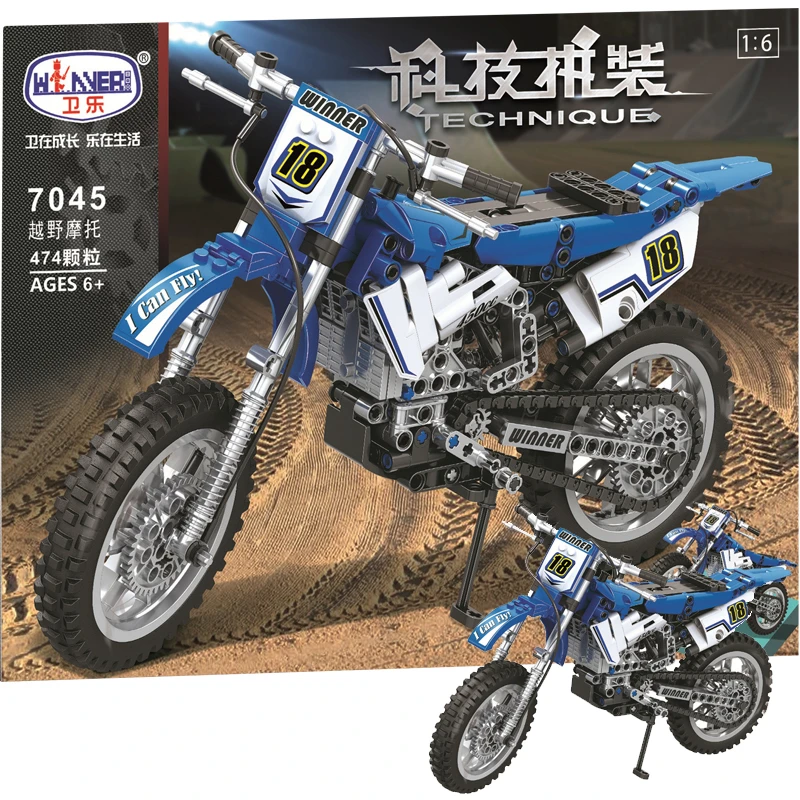 

Off Road Motorcycle 474pcs Legoings Technic MOC Vehicle Creator City Building Blocks Bricks DIY Model Toys for children Gifts