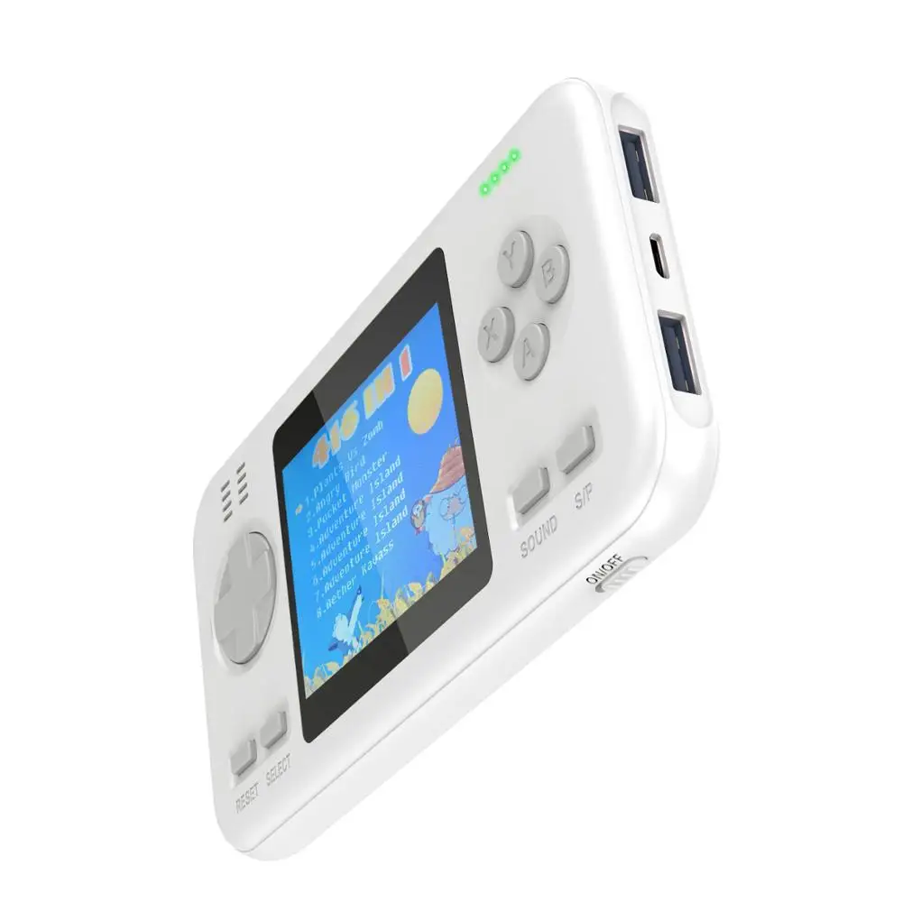 Встроенный 416 игр wth 8000 мАч аккумулятор банк питания ретро видео портативная игровая консоль 2,8 дюймов цветной ЖК-игровой плеер - Цвет: full white
